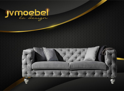Three seater fabric living room gray design sofa sofas velvet xxl big upholstery couches